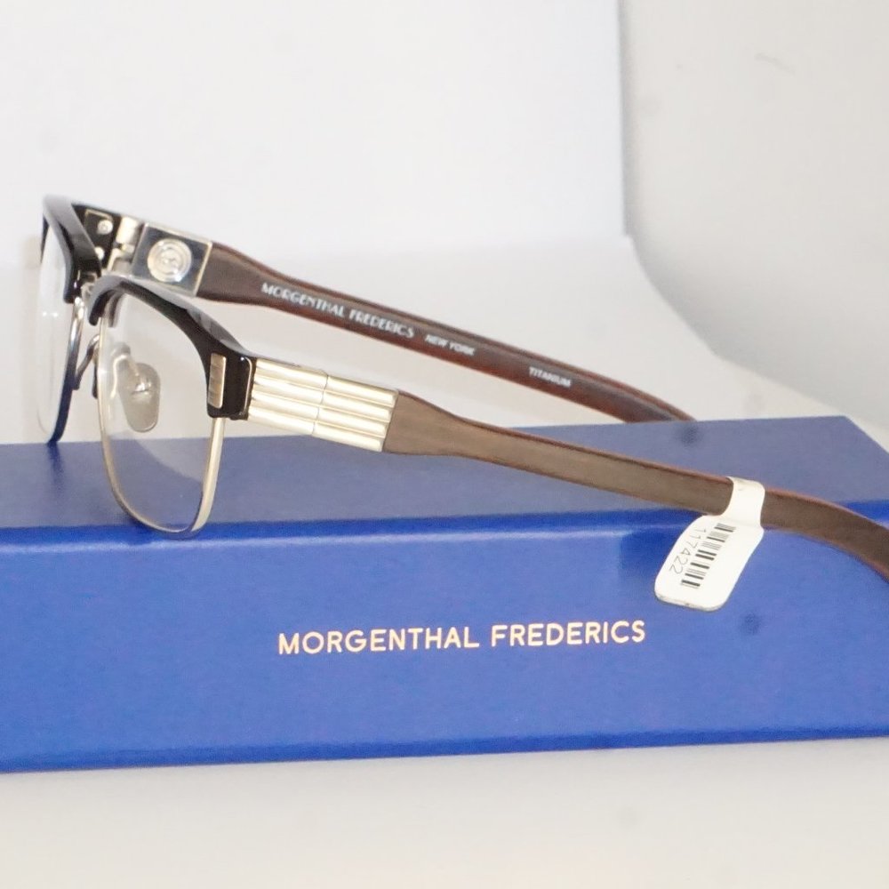 New MORGENTHAL FREDERICS Charlie natural Wood  titanium Eyeglasses   $1300 - Picture 3 of 11